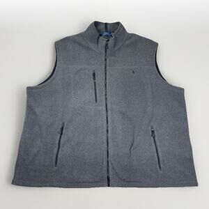 Polo Ralph Lauren Performance Vest Gray Brushed Fleece Zip Big Men's Size 5XB